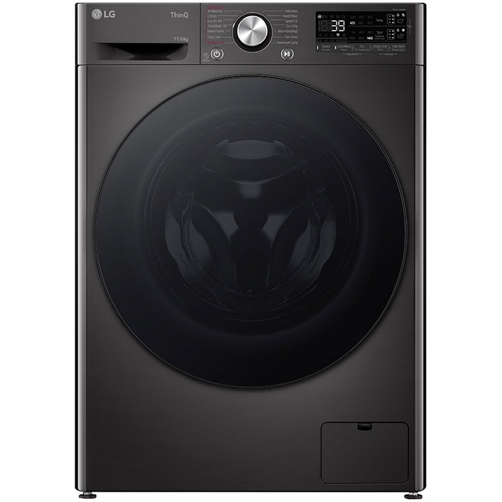 Пералня със сушилня LG F4DR711S2BA, Пране 11 кг/Сушене 6 кг, 1400 об/мин, Direct Drive Inverter Motor, Spa, Turbo Wash 39, Wi-Fi, Клас D, Autodose, Черен