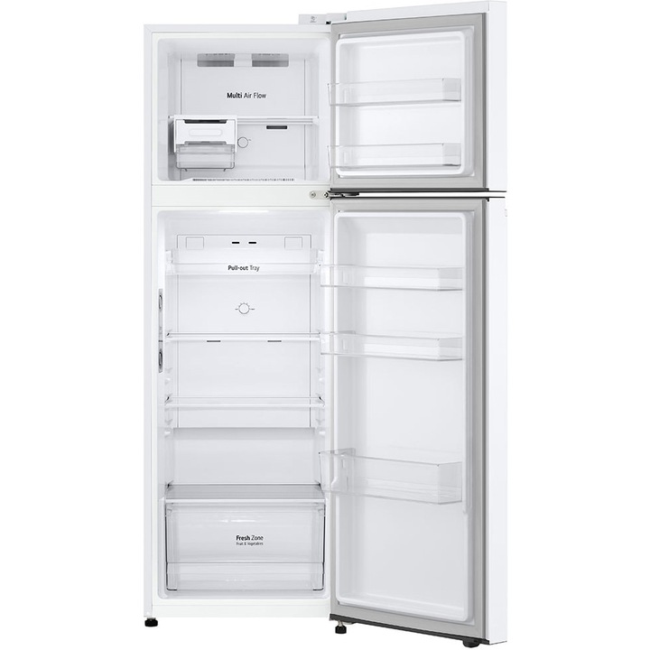 Frigider cu doua usi LG GTBV20SWGKD, 266 l, No Frost, Compresor Inverter, H 168 cm, Clasa E, Alb