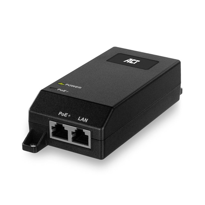 Injector PoE+ Gigabit ACT AC4438, 30W, negru