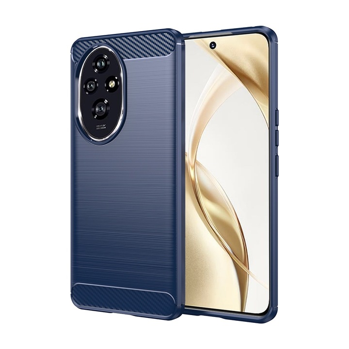 Кейс за Honor 200 - Techsuit Carbon Silicone - Син