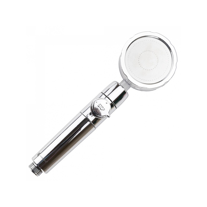 Cap de dus rotativ Turbo, PrzydaSie, efect de turbina, crom-argintiu, 26x9cm