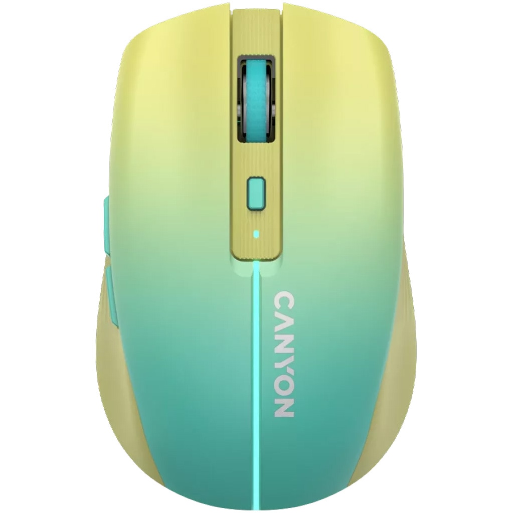 Mouse wireless Canyon MW-44, reincarcabil, Galben-Albastru
