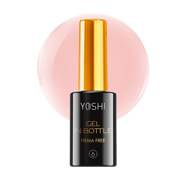 Gel constructie unghii, Yoshi Gel in Bottle No 6, roz pudrat, 10ml