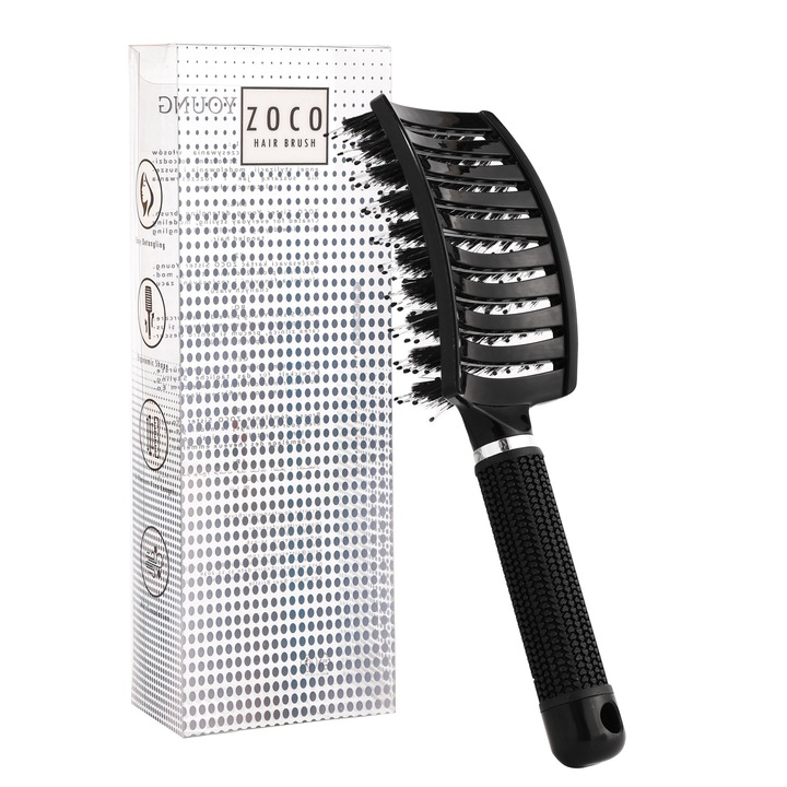 Perie de par, Sister Young ZOCO, BLA1001, ergonomica, negru