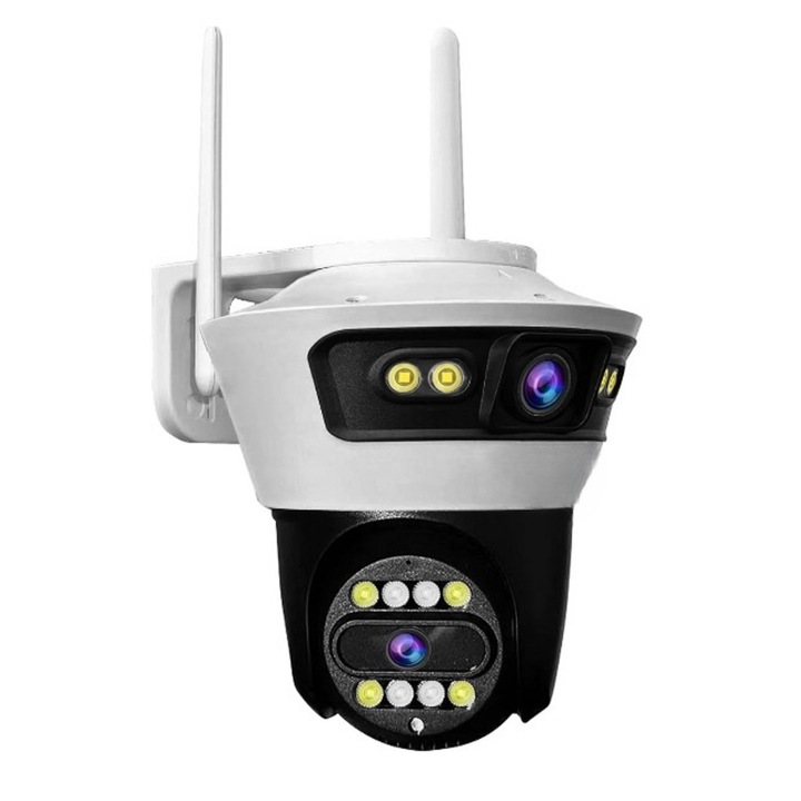 Camera Smart ALG™, 8 Megapixeli, Conexiune Wifi, 2 Lentile, Vizualizare Live In Aplicatie, Interior/Exterior, IP66 Protectie
