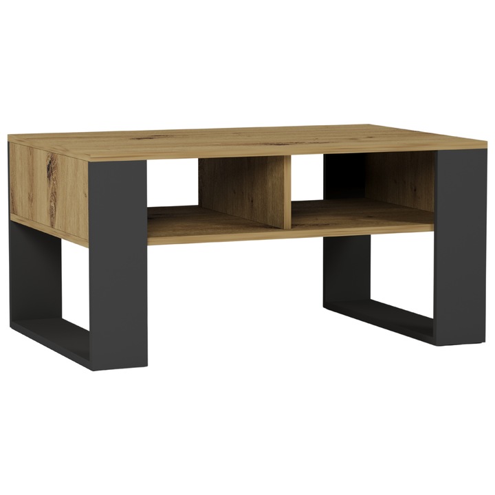 Холна маса с рафт A-6 artisan микс антрацит 90x58x55см