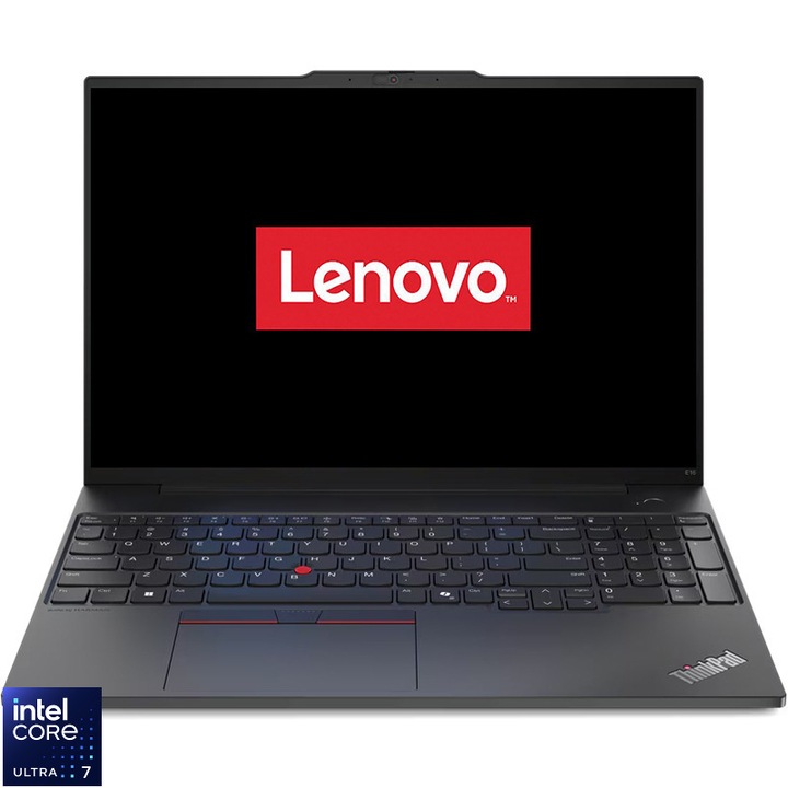 Laptop Lenovo 16'' ThinkPad E16 Gen 2, WUXGA IPS, Procesor Intel® Core™ Ultra 7 155H (24M Cache, up to 4.80 GHz), 16 nuclee, 16GB DDR5, 4.5 TB SSD, Intel ARC Integrated Graphics, No OS, Graphite Black