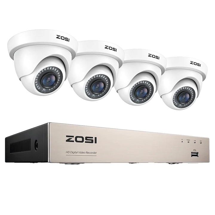 Kit supraveghere 2 camere 2MP IR, DVR 4TB, negru, exterior, 165x60x60mm
