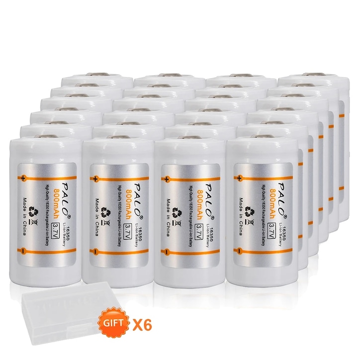 Set 24 Baterii Reincarcabile Li-ion, 800mAh, 3.7V, pentru Lanterne LED si Stilouri cu Laser