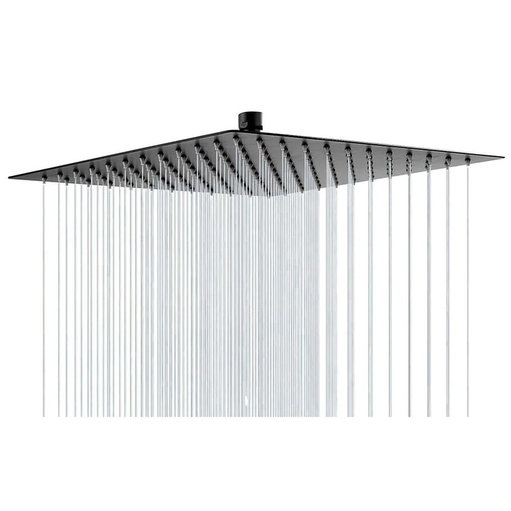 Coloana de dus, Ultra-Subtire, Debit Mare, Negru Mat, 16"