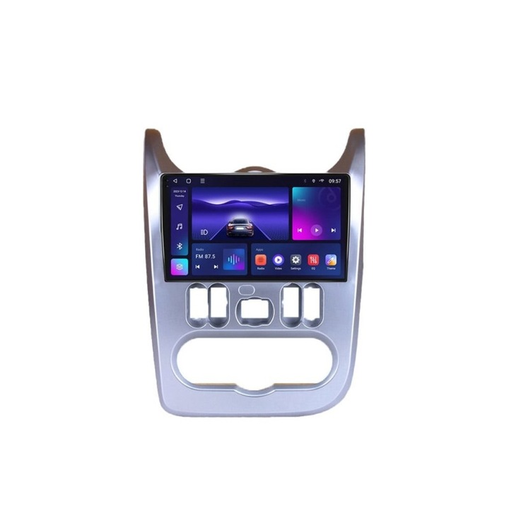 Navigatie Dacia Logan I 2008 - 2013 cu ecran 2K inci 8-core 2+32GB Android Wireless Carplay Slot SIM 4G