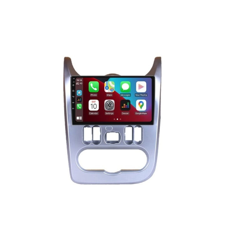 Navigatie Dacia Logan I 2008 - 2013 cu ecran IPS 8-core 2+32GB Android Wireless Carplay Slot SIM 4G