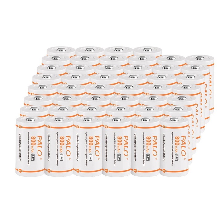 Set 52 Baterii Reincarcabile, PALO, 800mAh, 3.7V, Li-Ion, pentru lanterne