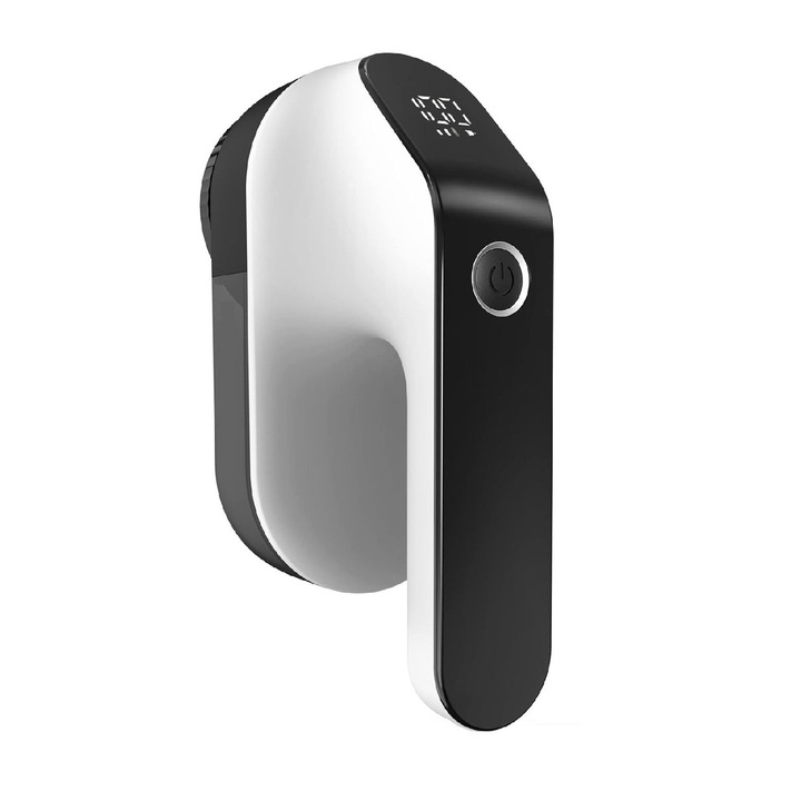 Aparat electric pentru indepartarea scamelor, portabil, cu acumulator, 8W, 9000 rpm, Alb-Negru