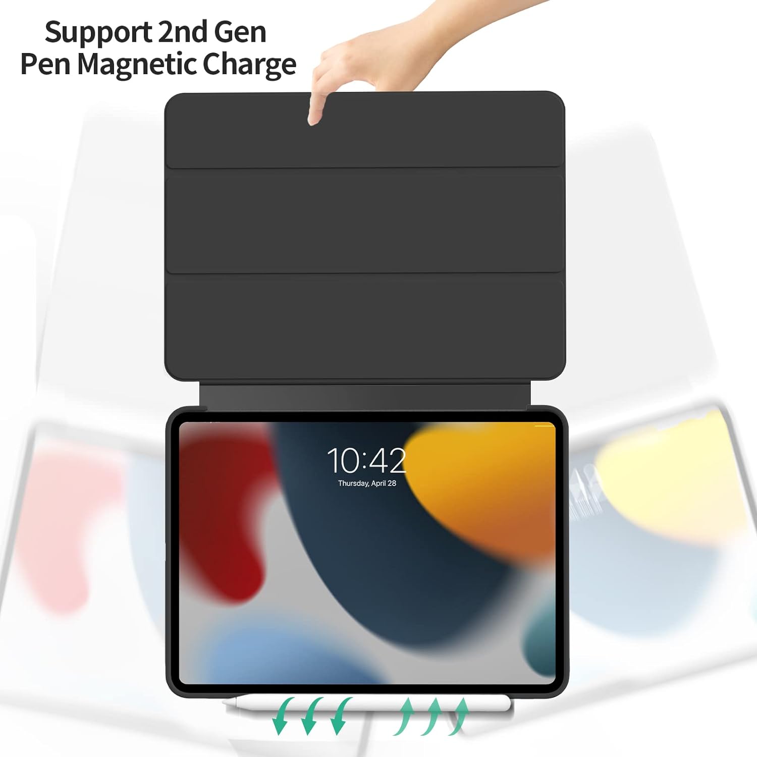 Husa Ultra Slim pentru tableta Apple iPad Air 13 (2024), TPU Smart Cover - Negru