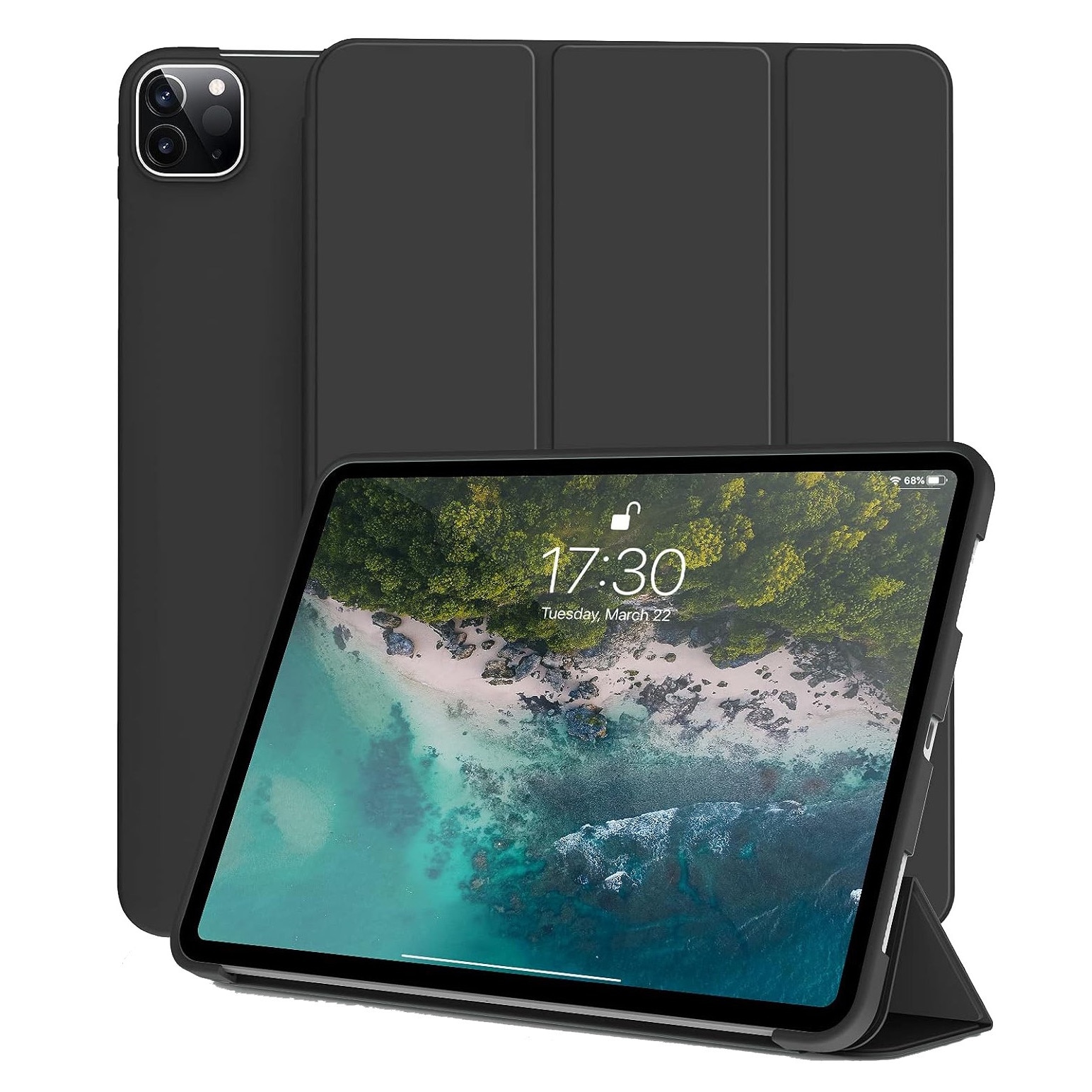 Husa Ultra Slim pentru tableta Apple iPad Air 13 (2024), TPU Smart Cover - Negru