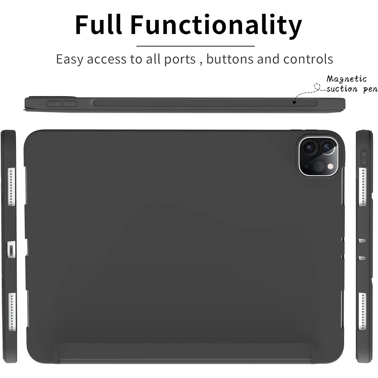 Husa Ultra Slim pentru tableta Apple iPad Air 13 (2024), TPU Smart Cover - Negru