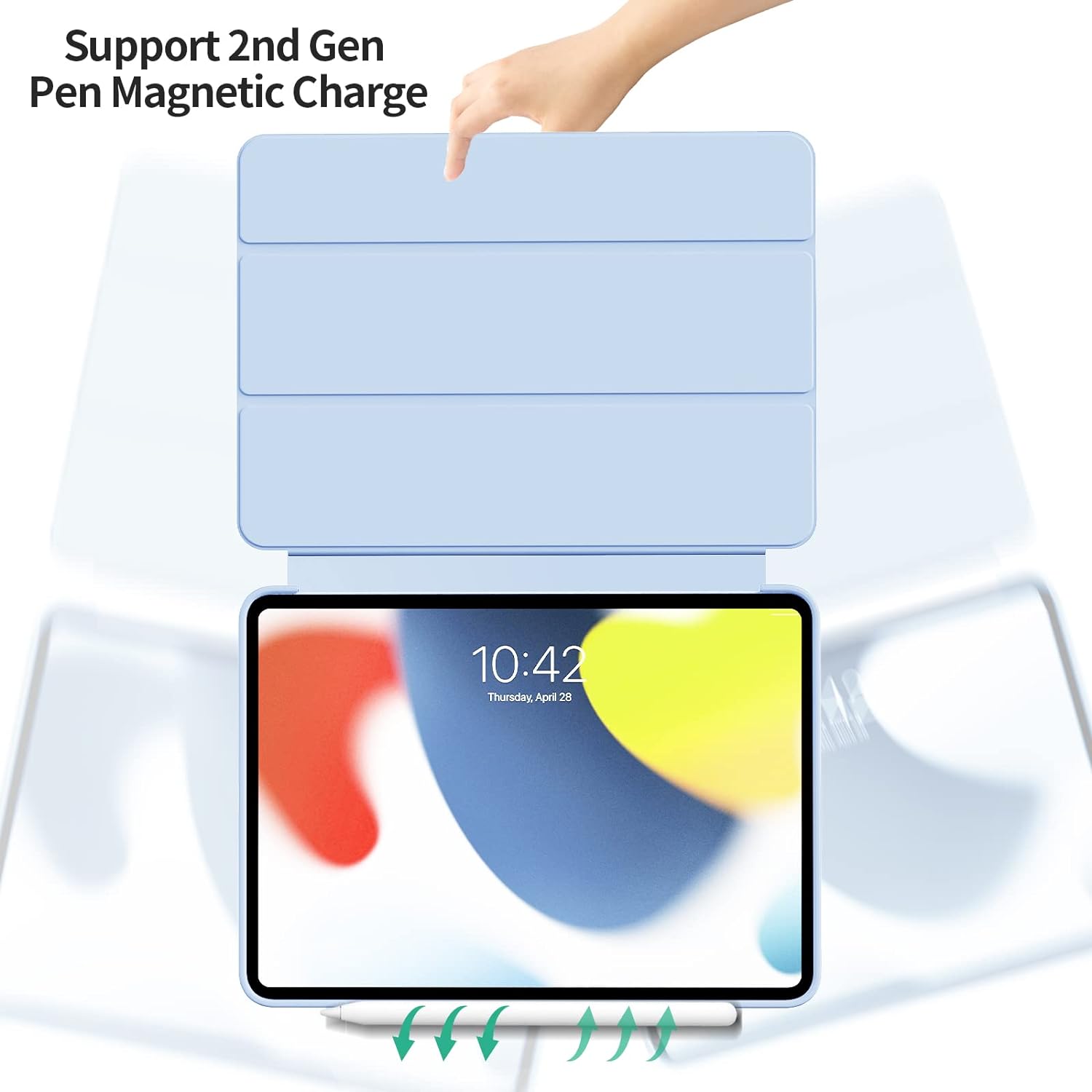 Husa Ultra Slim pentru tableta Apple iPad Air 13 (2024), TPU Smart Cover - Ice Blue
