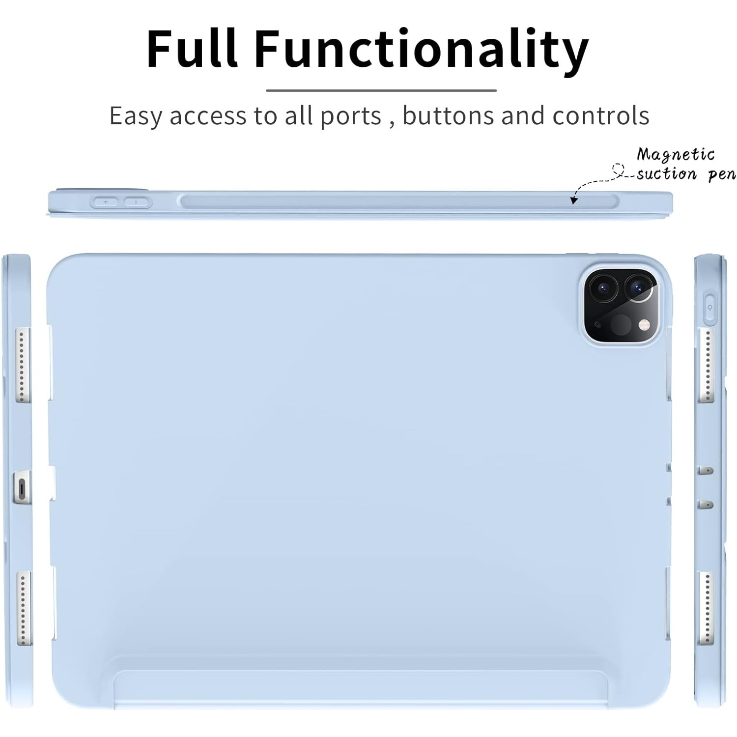 Husa Ultra Slim pentru tableta Apple iPad Air 13 (2024), TPU Smart Cover - Ice Blue