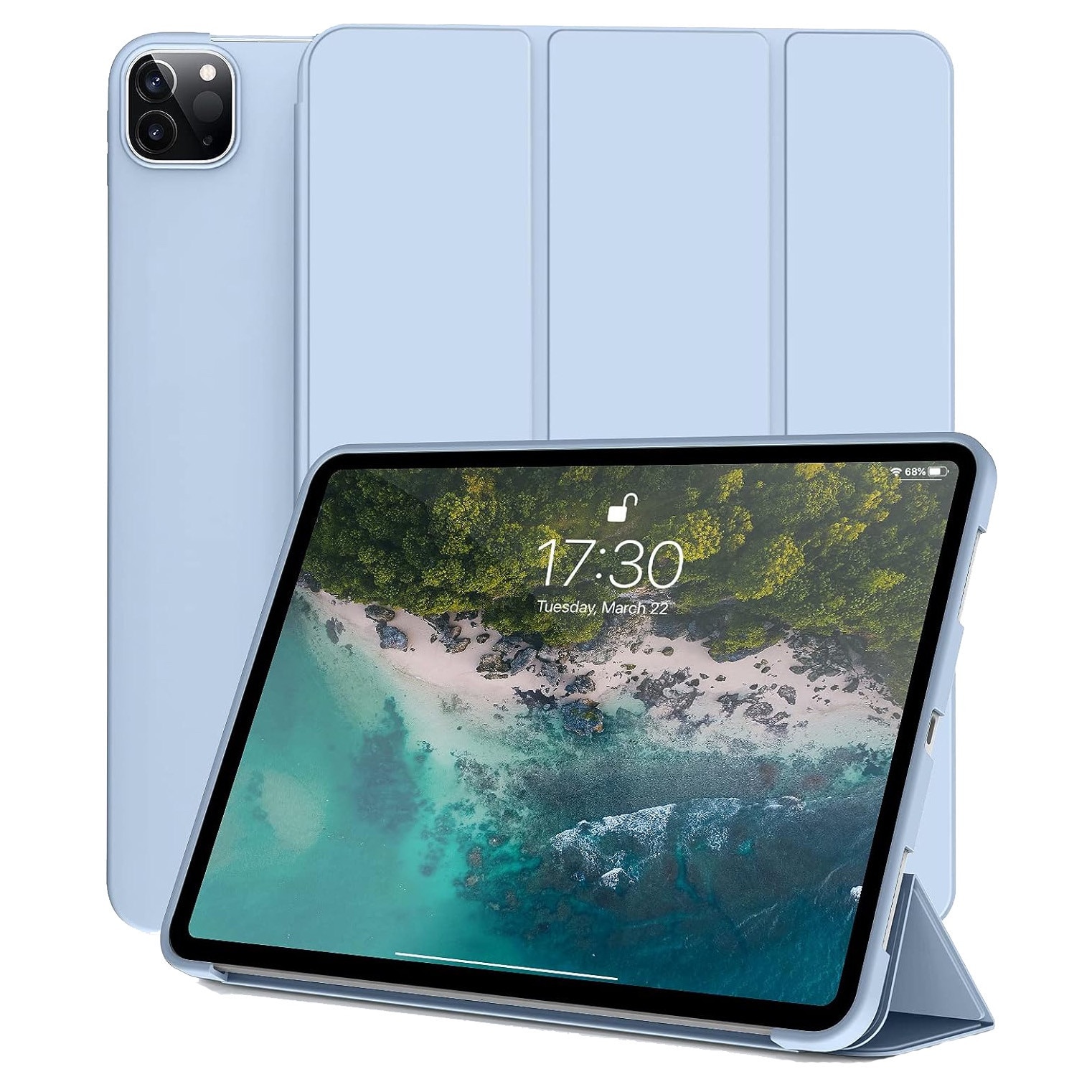 Husa Ultra Slim pentru tableta Apple iPad Air 13 (2024), TPU Smart Cover - Ice Blue