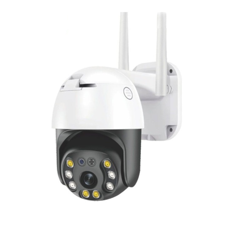 Куполна безжична Wi-Fi Камера, Care cam, 3 Mpx, IP66, Резолюция: 2304 х 1296, 1080p FULL HD, Двупосочно аудио, Откриване на движение и аларма, Нощно виждане, Слот за SD карта, Черно-бяла