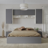 Set dormitor haaus Malmo V13, Pat 200 x 140 cm, Stejar Alb/Antracit