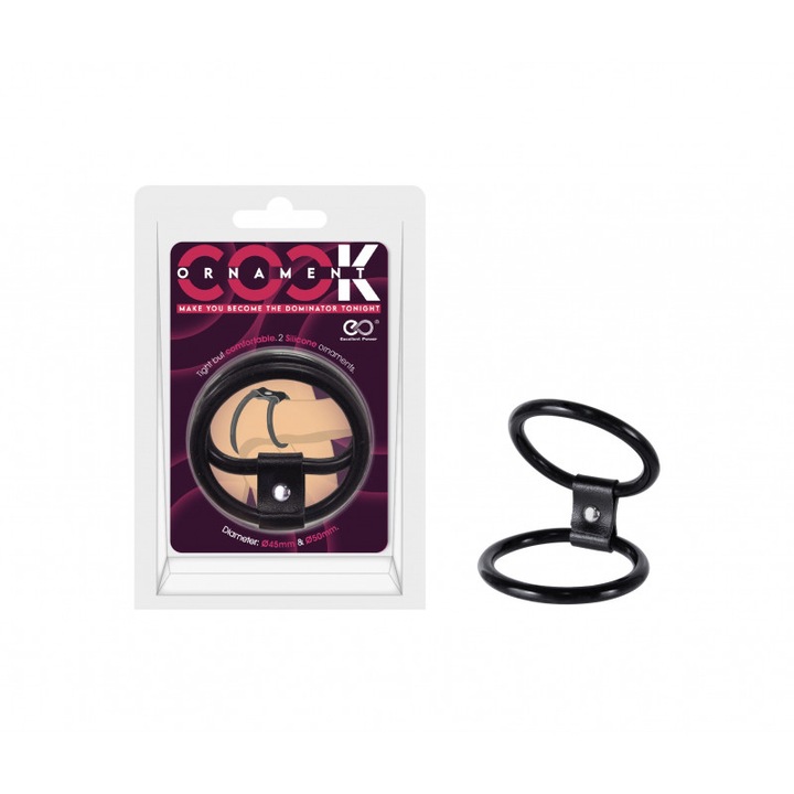 Inel, Excellent Power, Cock Ring Ornament Double, diametru 4.5 cm/5 cm