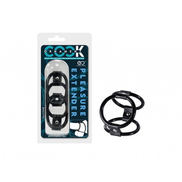 Inel, EXCELLENT POWER, Cock Ring Ornament Triple, diametru 4.5-5 cm