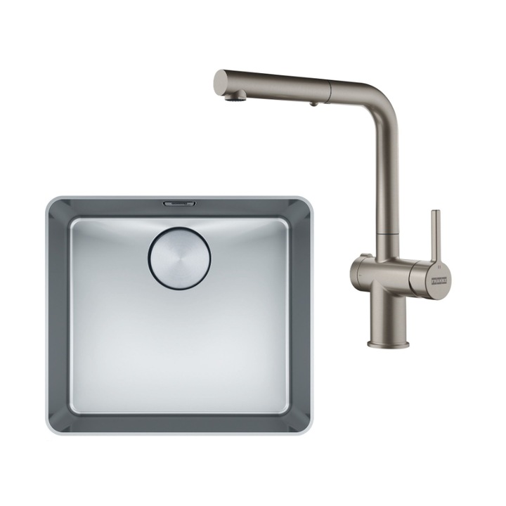 Set Franke, Chiuveta inox MYX 210-45 + Baterie Active Twist Dus