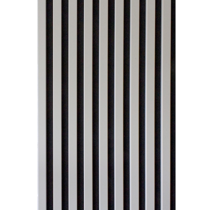 Set 2 bucati Riflaj decorativ MDF PREMIUM de tip Panou Acoustic, Stejar GREY OAK, 260x40 cm, 2.08 mp suprafata acoperita