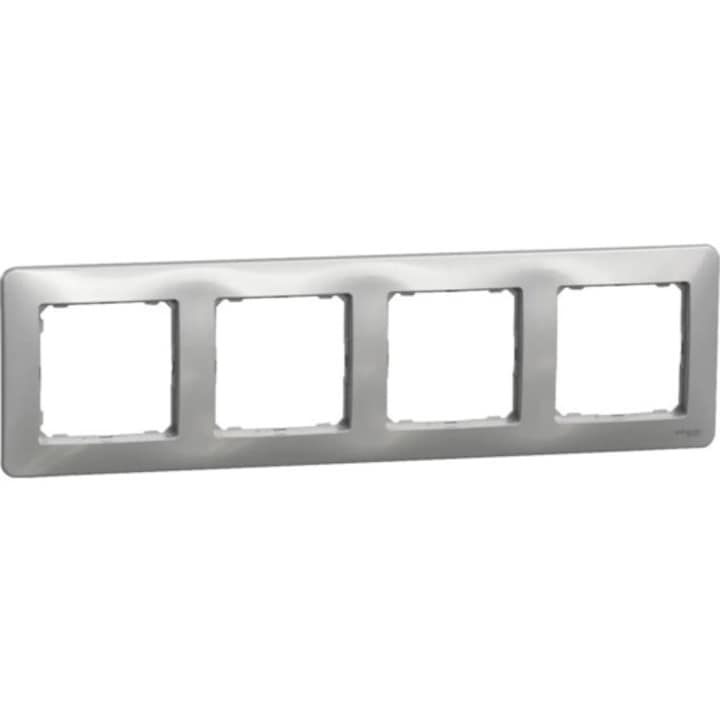 Schneider Sedna Design Apparatus Frame 4 állomás, vízszintes rögzítés, alumínium