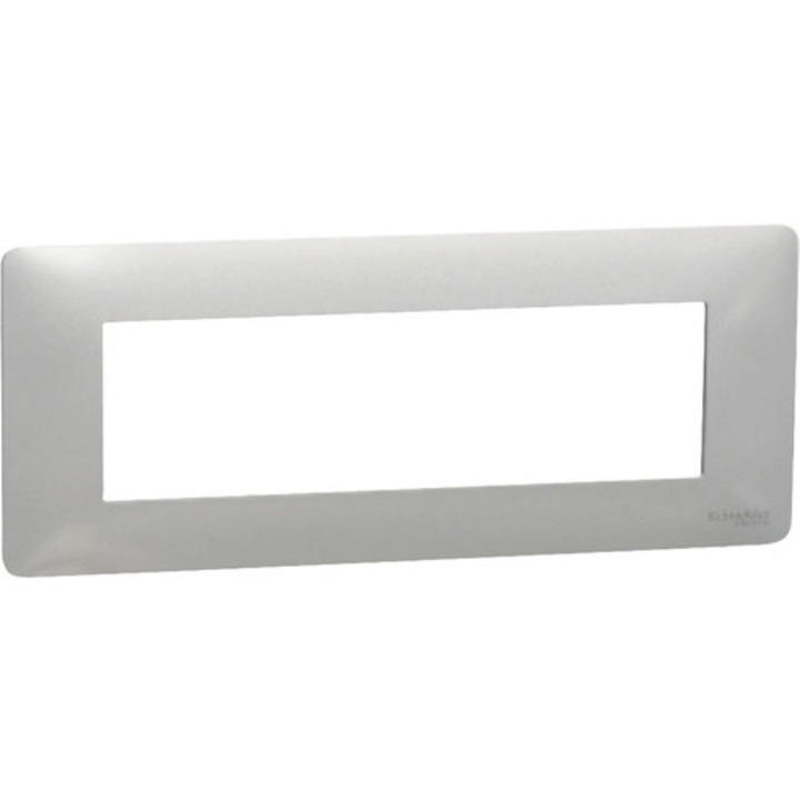 Rama Aparataje Schneider Unica Studio 7 Module, Plastic Nuanta Aluminiu