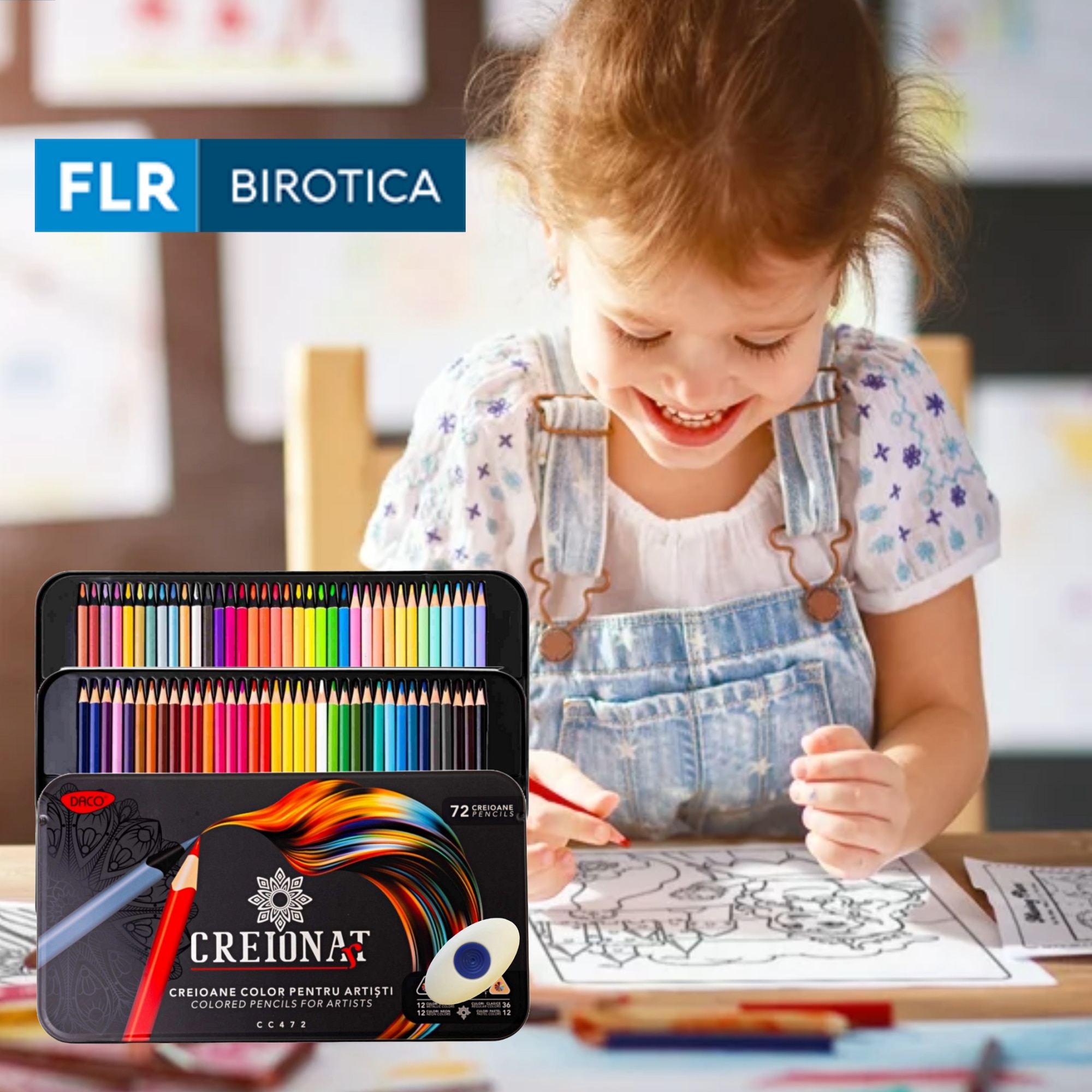 Set 72 creioane colorate, pentru copii, artisti sau adulti +