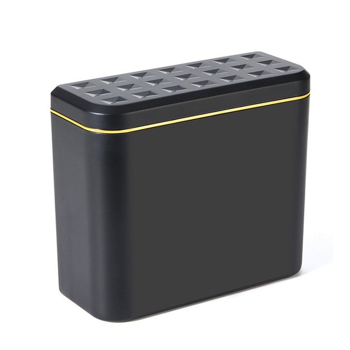 BOMSTOM autós szemetes, hordozható, vízálló, fekete, 15,5x14x7cm