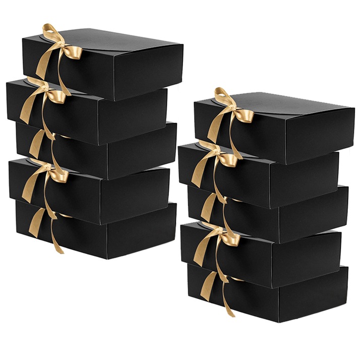 Комплект от 10 подаръчни кутии, 20x20x10cm, EZGETOP®, черни