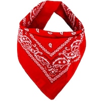 Bandana din Bumbac, Rosie, Model Paisley Alb, 54x54cm, BB-RMPA04