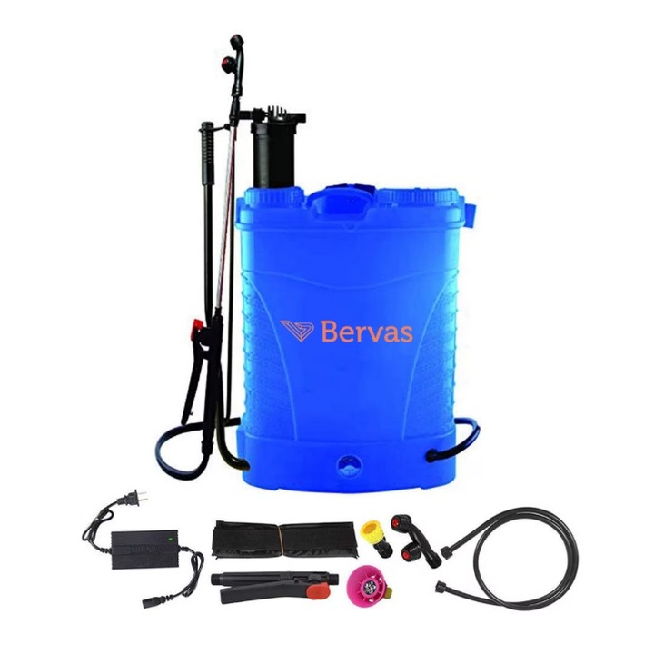 Pompa de Stropit cu acumulator Baterie si Actionare manuala 2 in 1, 16L Bervas 7487