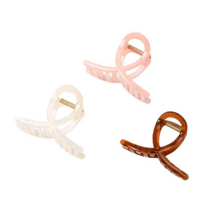 3 db-os hajcsat készlet, minőségi műanyag, fém, biztos markolat, tarka, 7,5cm