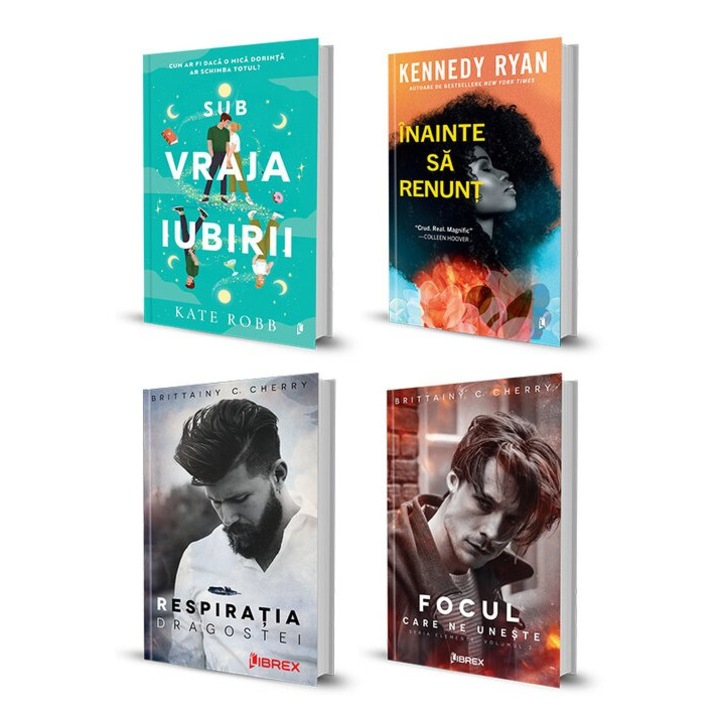 Pachet Sub vraja iubirii + Inainte sa renunt + Focul care ne uneste + Respiratia dragostei. Set 4 carti