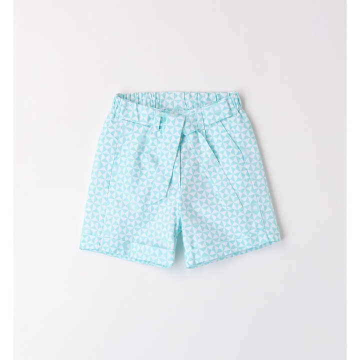 Girls Geometric Print Shorts, I Do, 4,8784, Aqua