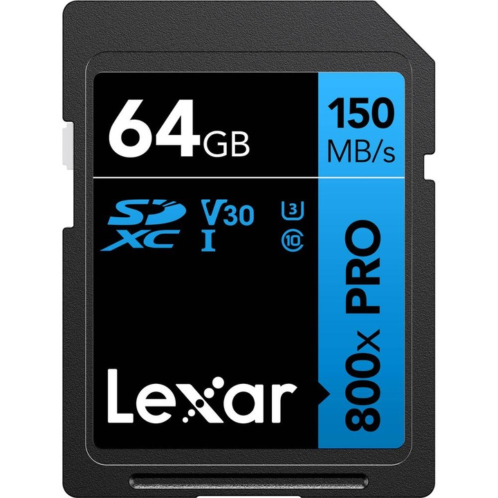 Карта памет Lexar Professional 800x PRO, 64GB, SDXC, UHS-I U1, V30