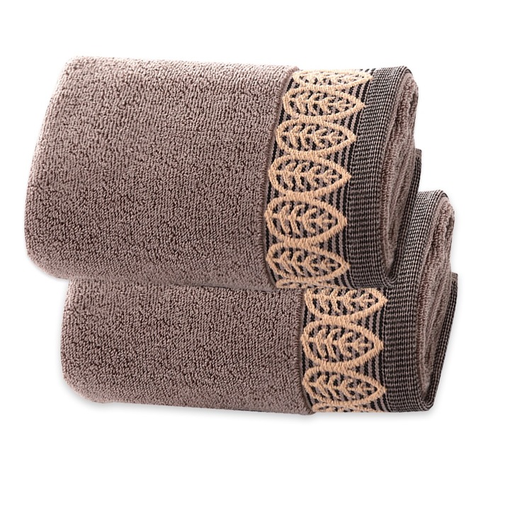 Set 2 Prosoape de Mana Cozevdnt, Bumbac, Maro, 34x75cm