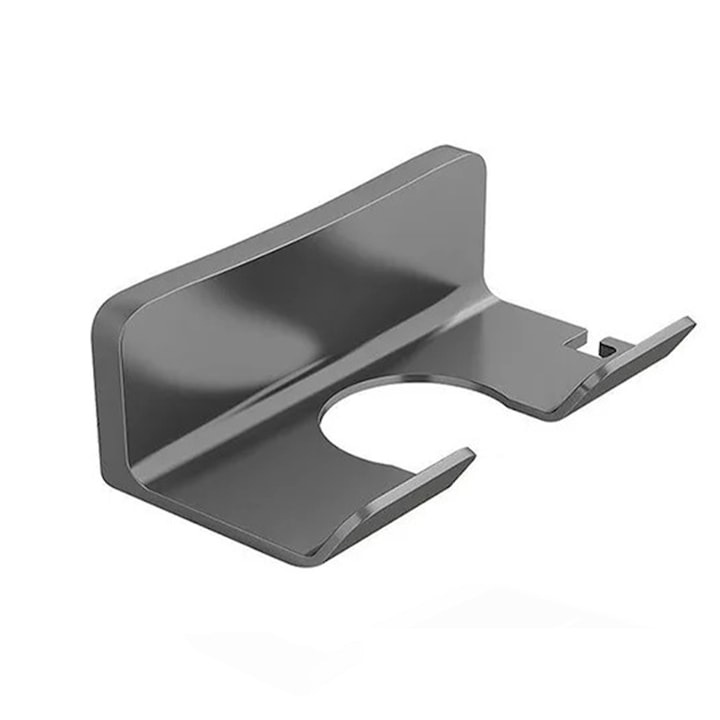 Suport de perete pentru uscator de par, design modern, rezistent la apa, sarcina max 10kg, gri