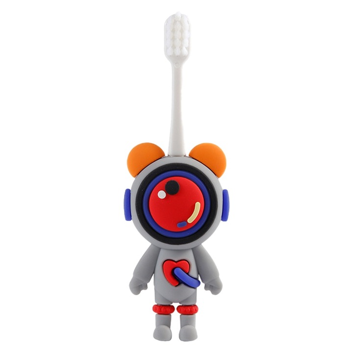 Gyermek fogkefe szett, rajzfilm design, többszínű, ultra finom, 3 havonta cserélhető