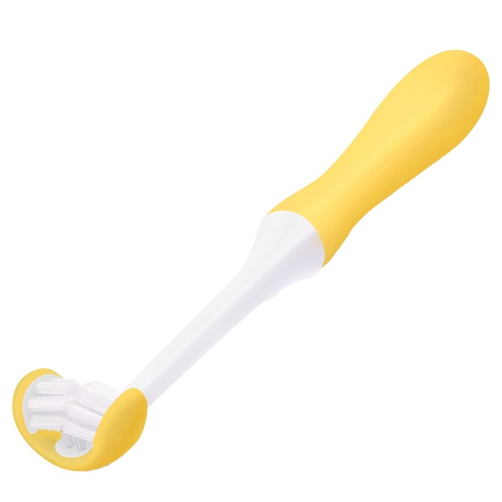 Gyermek fogkefe 3 oldallal, puha sörtékkel, ergonomikus kialakítással