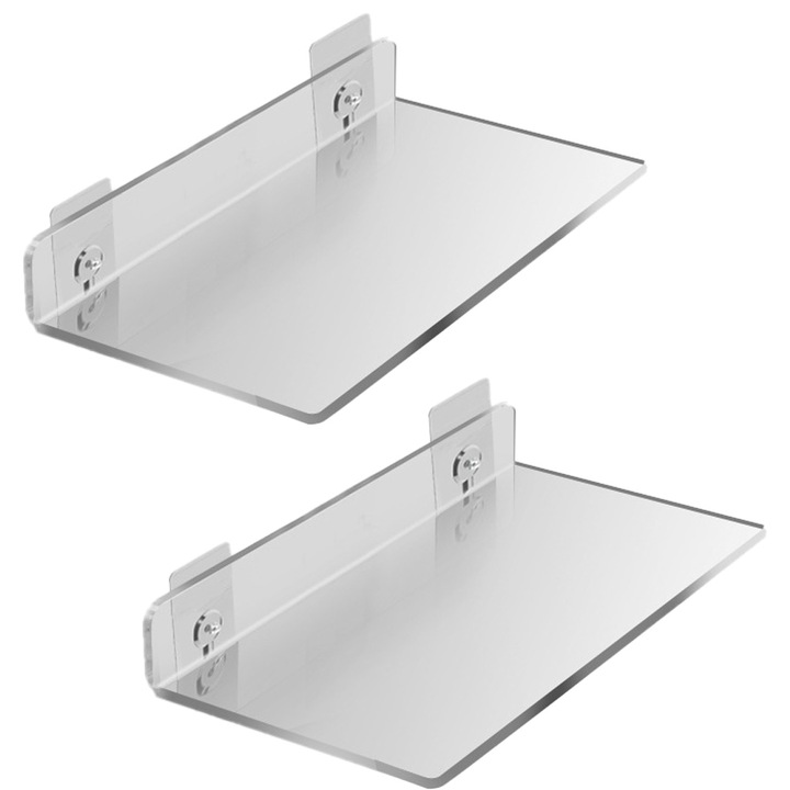 Set 2 rafturi suspendate QttvbTna, acrilic, pentru dormitor, baie, birou