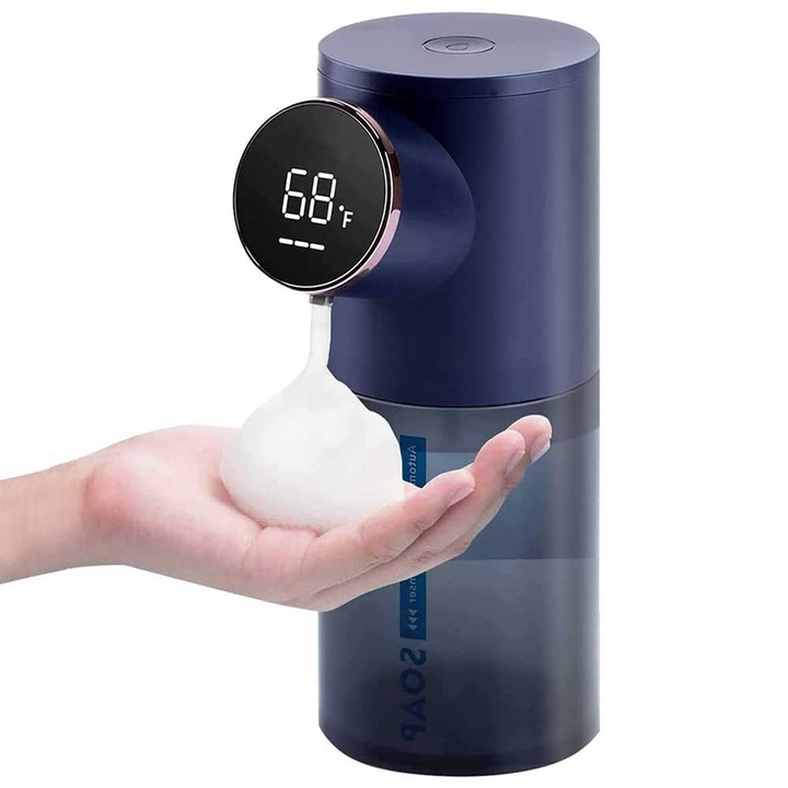 Dozator automat de sapun, senzor de miscare, ABS+PC, albastru, 75x108x187mm