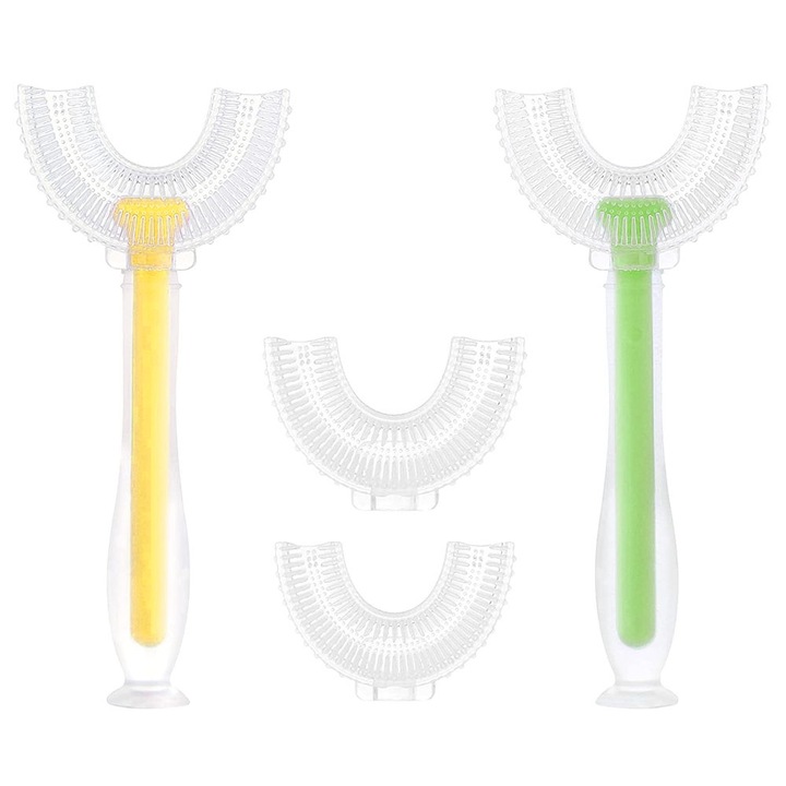 Gyermek fogkefe készlet, 2 kefefej, többszínű