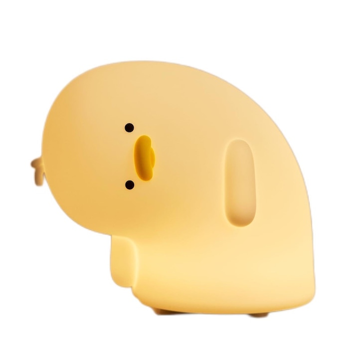 Детска нощна лампа, LED, Силикон, 3 степени на яркост, Сензор за докосване, Дизайн Плъх, Бяла, 125x89.2x111.3mm