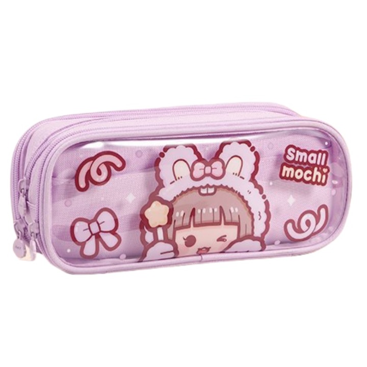 Töltött tolltartó, nagy kapacitású, vízálló, lila, 21,5x7x10 cm, Disney Princess, fiúknak és lányoknak